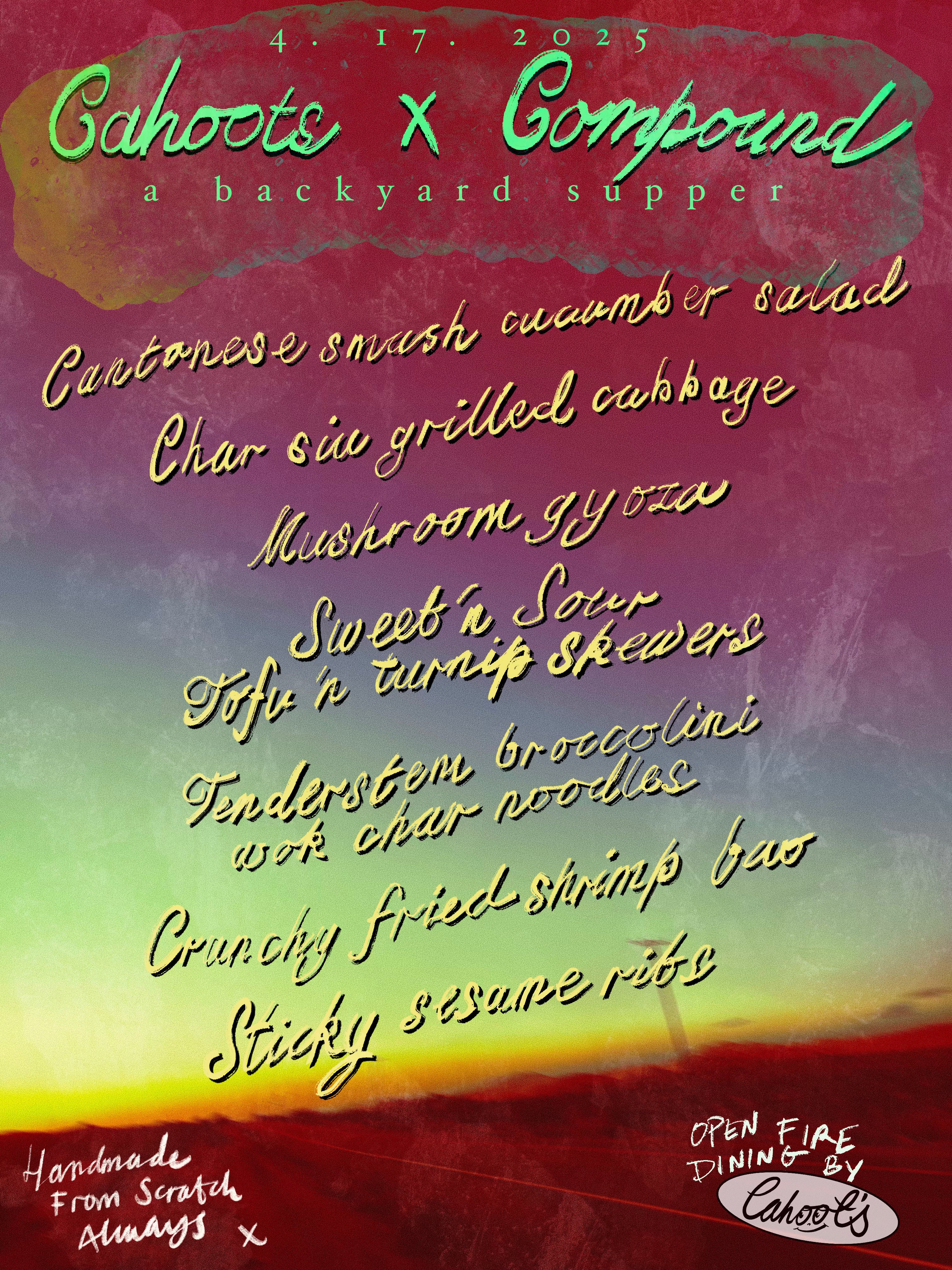 Cahoots X Compound: A Backyard Supper